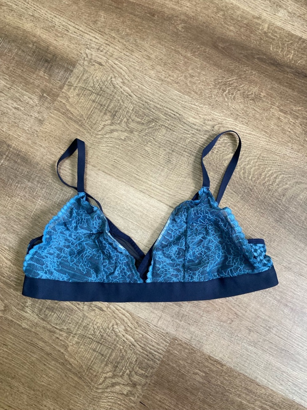 Adore Me Blue Lace Triangle Bralette Size Xl